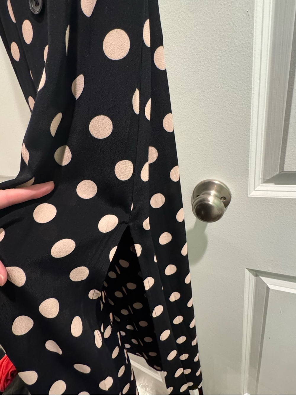 Sanctuary Black & Blush Polka Dot Midi Dress Size 2